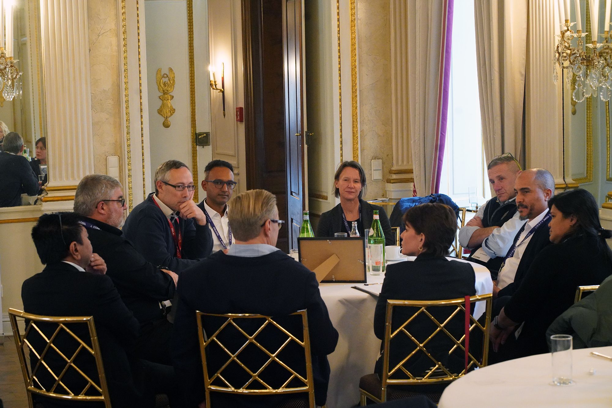 Business leaders collaborating around a table